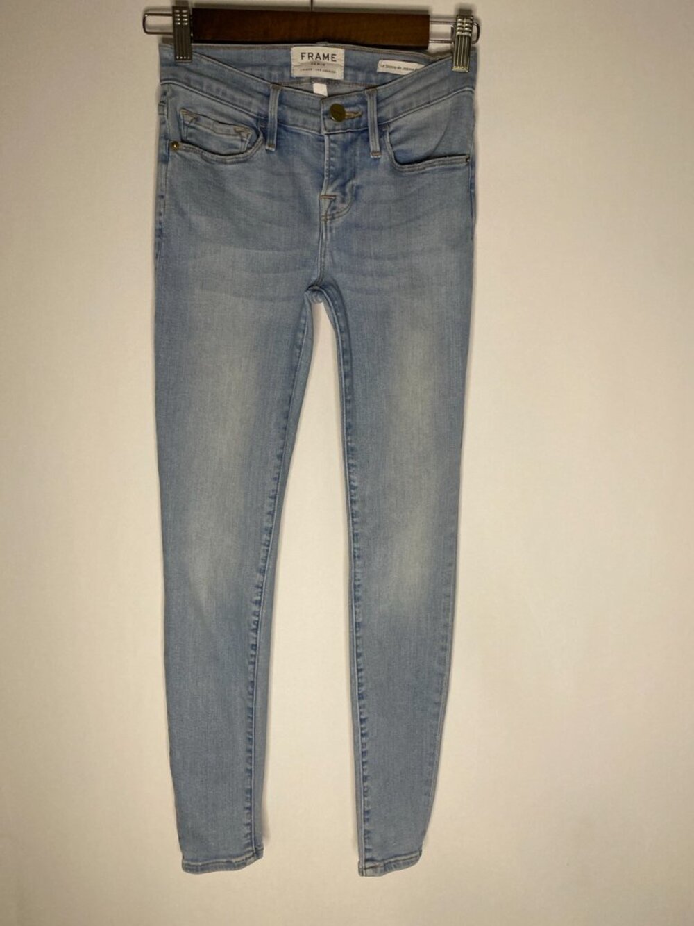 FRAME Le Skinny de Jeanne Crop Jeans Women’s 23 Light Wash Stretch Denim